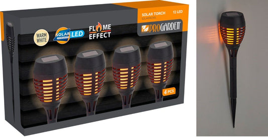 Progarden Solar Tuinfakkels - 4 Stuks
